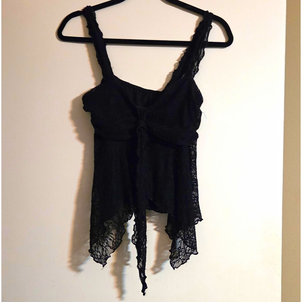 Y2k Black Babydoll Lace Top. No Brand Tag. Size M